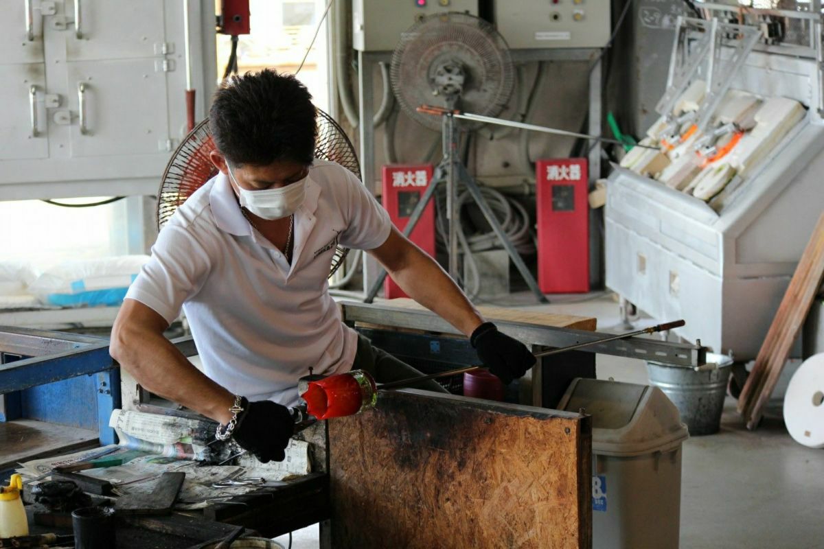 テラス グラス青（月光の道） RYUKYU GLASS WORKS 海風 | ゆいまーる