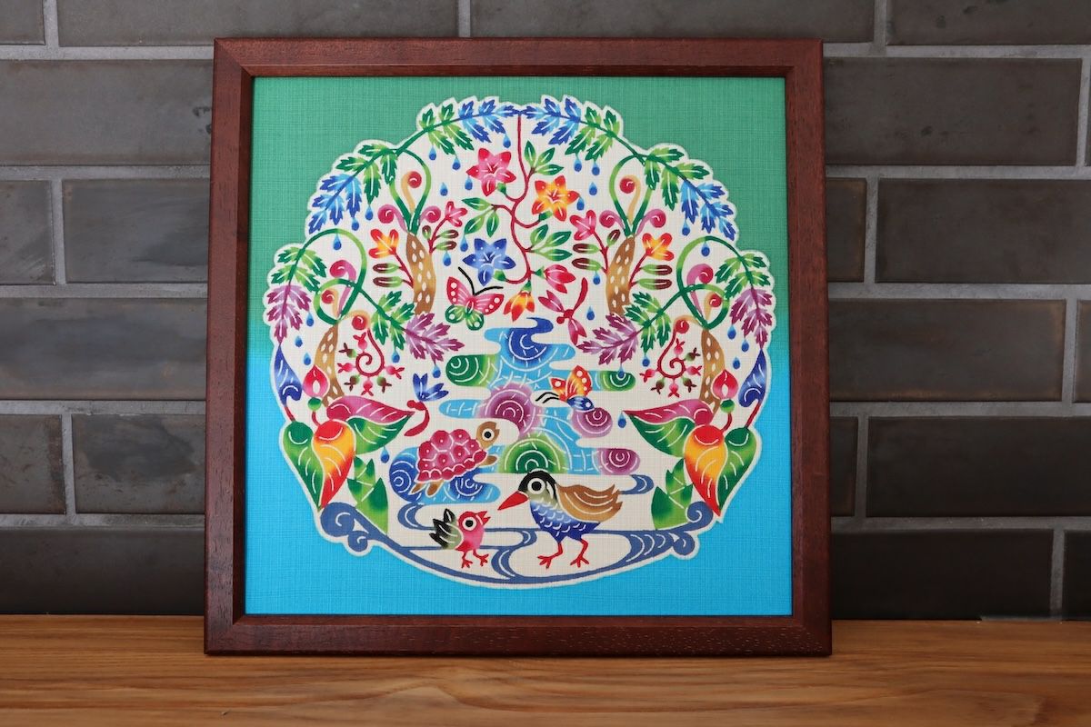 紅型額装 30cm×30cm 中西敏也 | ゆいまーる沖縄 ＜Online＞