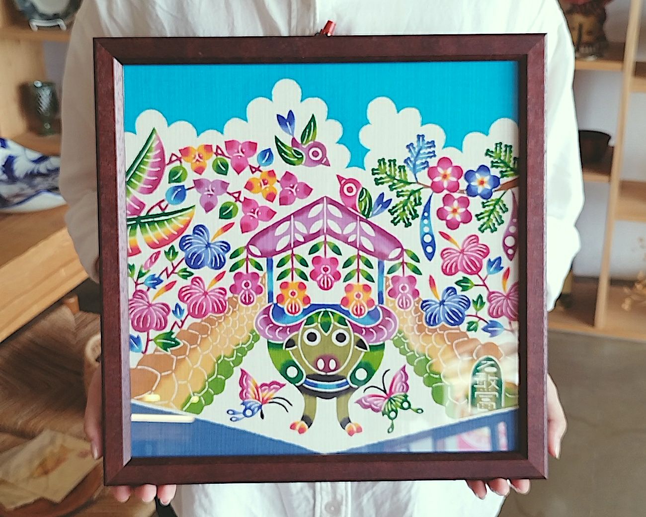 紅型額装 30cm×30cm 中西敏也 | ゆいまーる沖縄 ＜Online＞