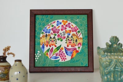 紅型額装 20cm×20cm 中西敏也 | ゆいまーる沖縄 ＜Online＞