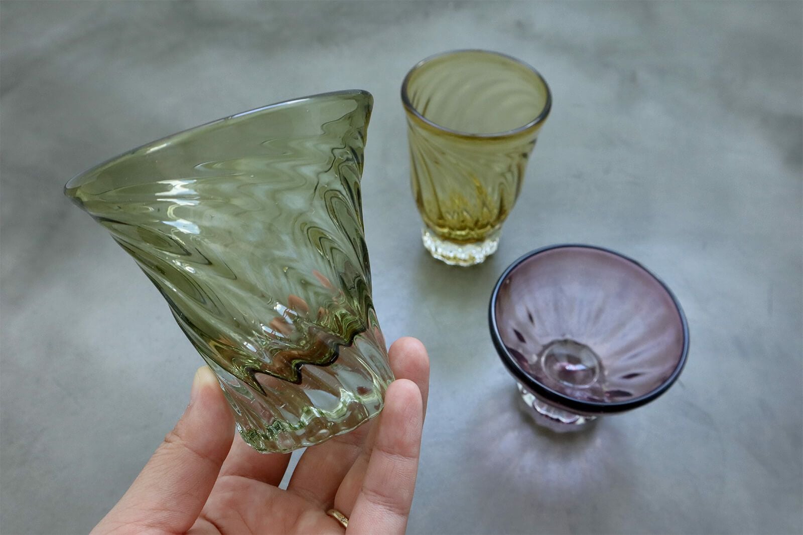レデューサーグラス ショート広口 / 白鴉再生硝子器製作所 | ゆいまー