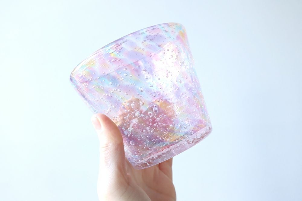 泡花口広グラス / 琉球ガラス工房 雫 | ゆいまーる沖縄 ＜Online＞